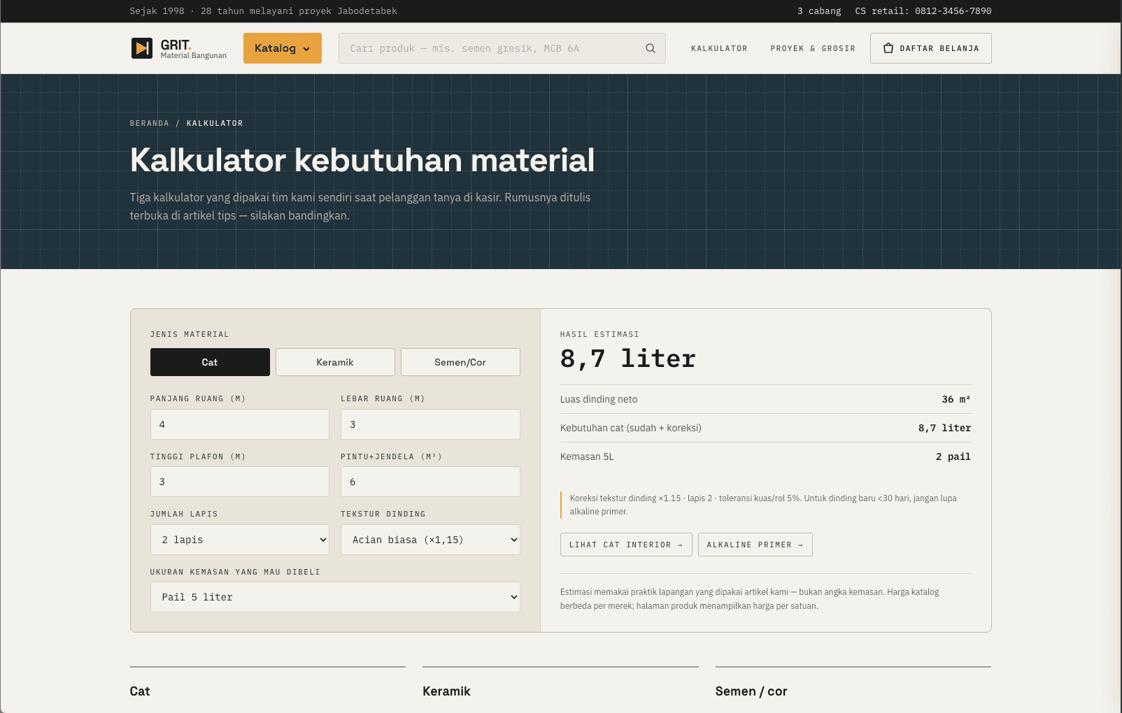 GRIT - Building Material Store Profile view 10