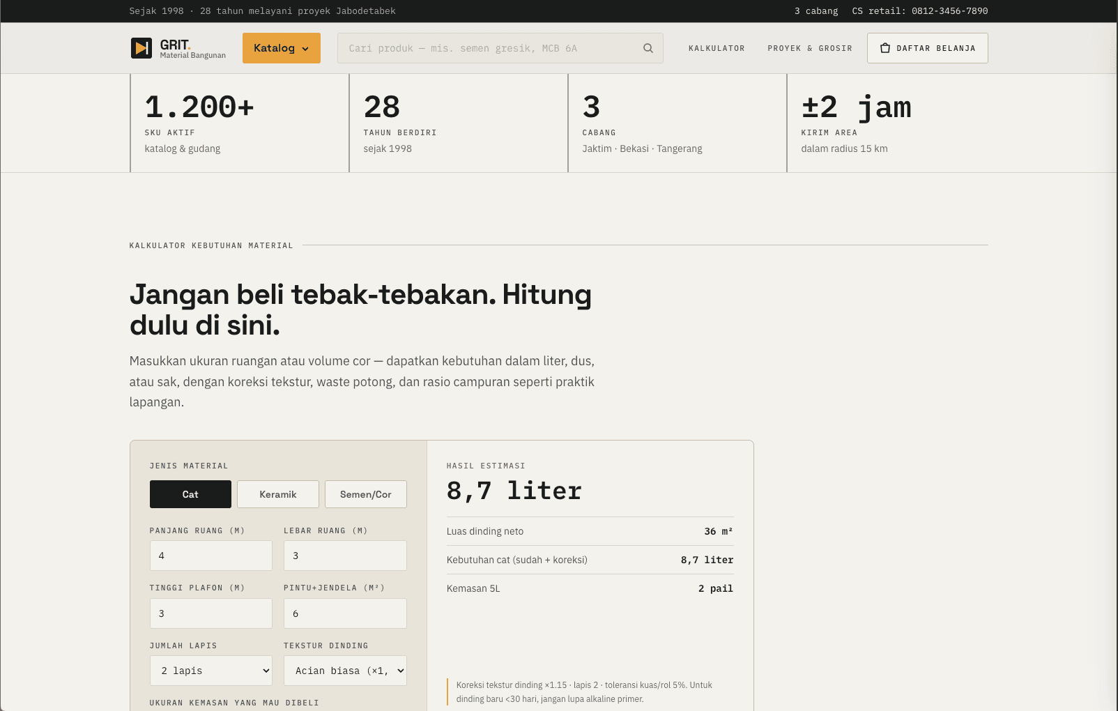 GRIT - Building Material Store Profile view 2