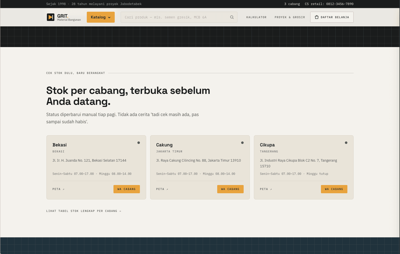 GRIT - Building Material Store Profile view 6