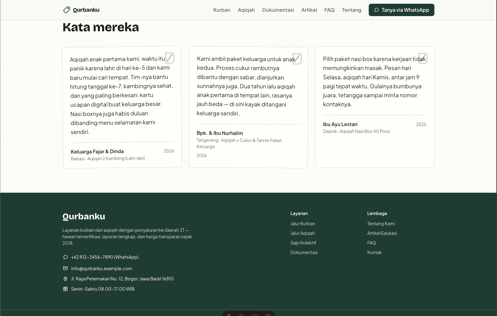 Qurbanku - Kurban & Aqiqah Template view 4
