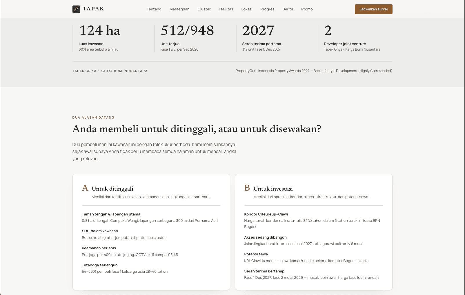 TAPAK - Real Estate & Property Microsite view 2