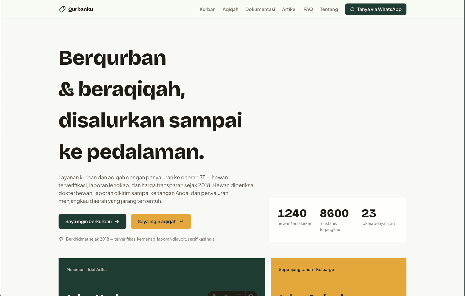 Qurbanku - Kurban & Aqiqah Template