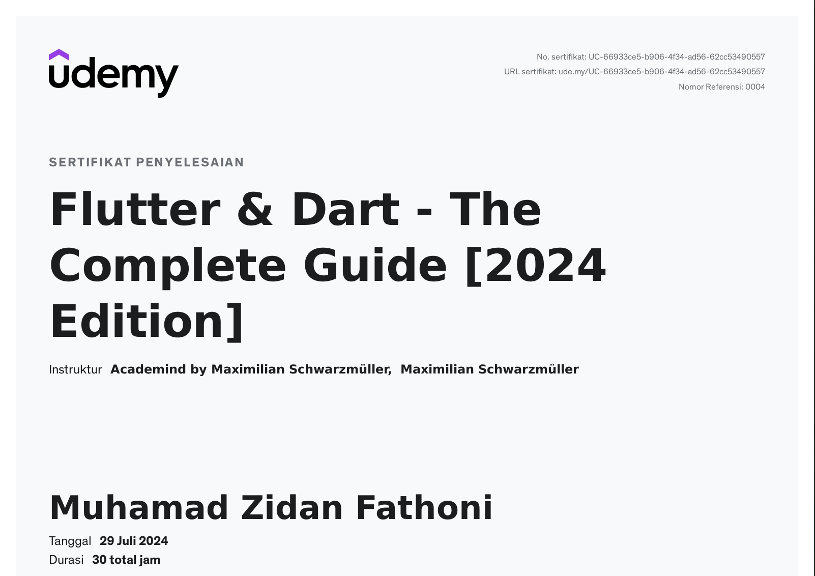 Flutter & Dart - The Complete Guide